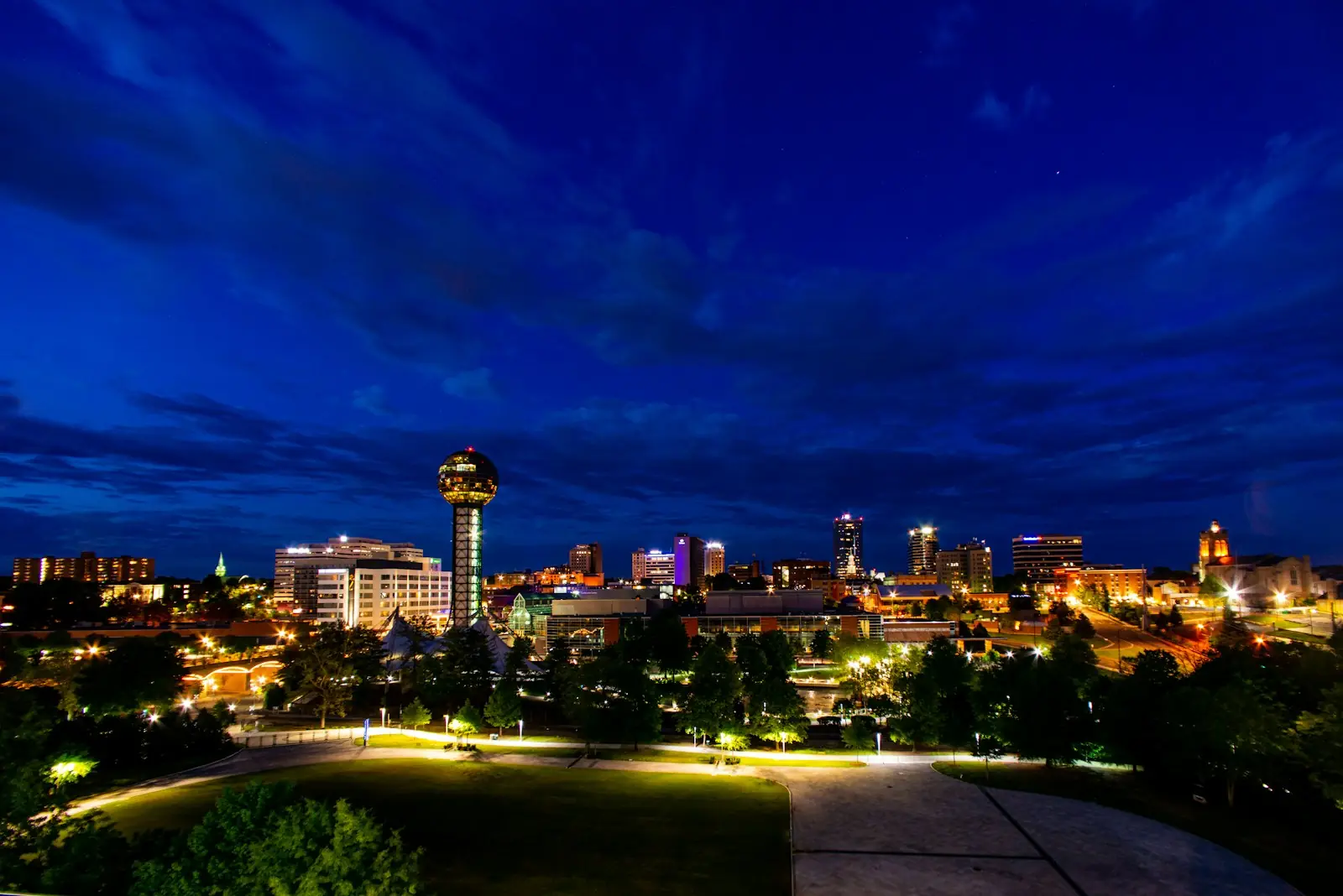 Knoxville skyline at night